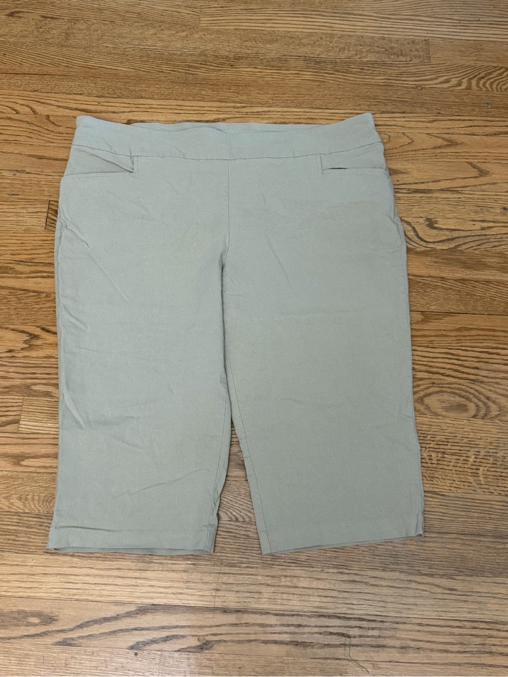 Terra & Sky Women’s Pull-On Bermuda Shorts Khaki Tan Size 2X 20W-22W